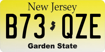 NJ license plate B73QZE
