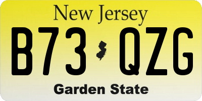 NJ license plate B73QZG