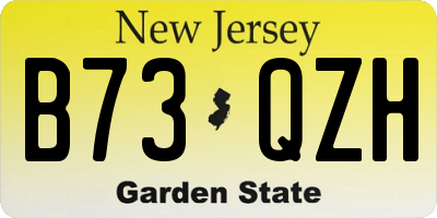 NJ license plate B73QZH