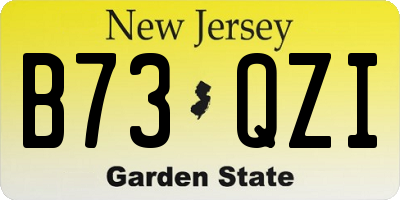 NJ license plate B73QZI