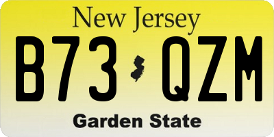 NJ license plate B73QZM