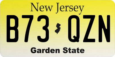 NJ license plate B73QZN