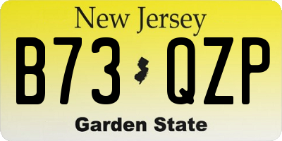 NJ license plate B73QZP