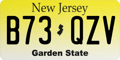 NJ license plate B73QZV