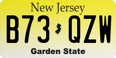 NJ license plate B73QZW