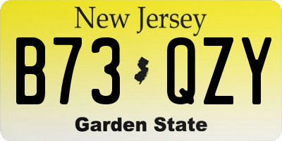 NJ license plate B73QZY