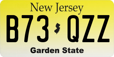 NJ license plate B73QZZ