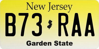 NJ license plate B73RAA