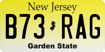 NJ license plate B73RAG