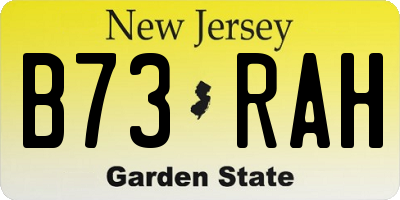 NJ license plate B73RAH
