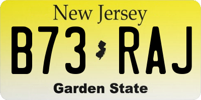 NJ license plate B73RAJ