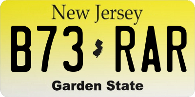 NJ license plate B73RAR