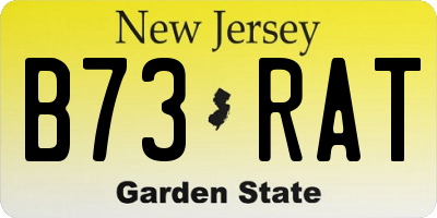 NJ license plate B73RAT
