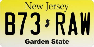 NJ license plate B73RAW