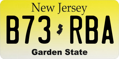 NJ license plate B73RBA