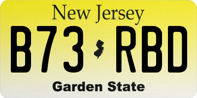 NJ license plate B73RBD