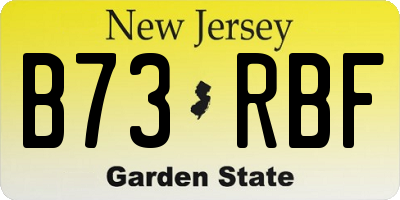 NJ license plate B73RBF