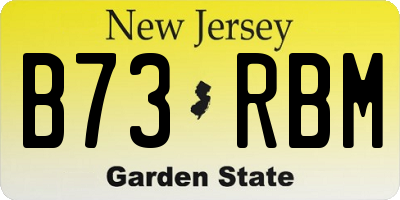 NJ license plate B73RBM