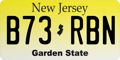 NJ license plate B73RBN