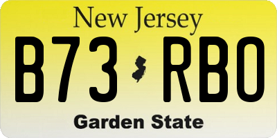 NJ license plate B73RBO