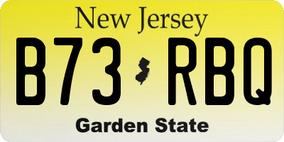 NJ license plate B73RBQ
