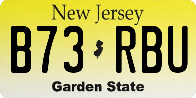 NJ license plate B73RBU