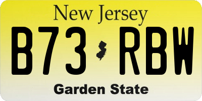 NJ license plate B73RBW