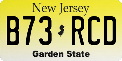 NJ license plate B73RCD