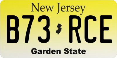 NJ license plate B73RCE
