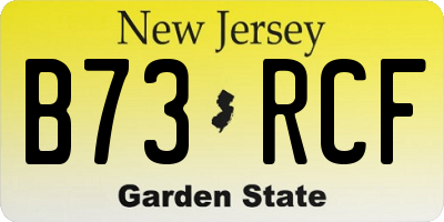 NJ license plate B73RCF