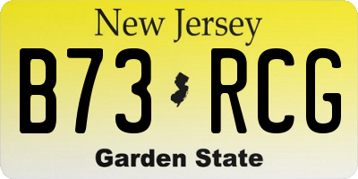 NJ license plate B73RCG