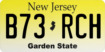 NJ license plate B73RCH