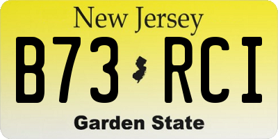 NJ license plate B73RCI