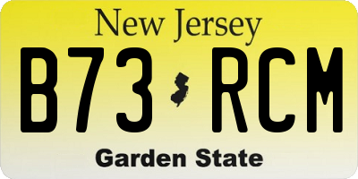 NJ license plate B73RCM