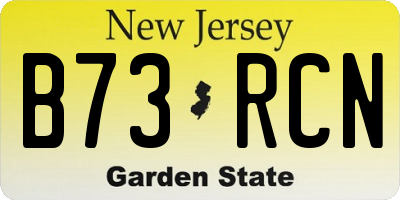 NJ license plate B73RCN