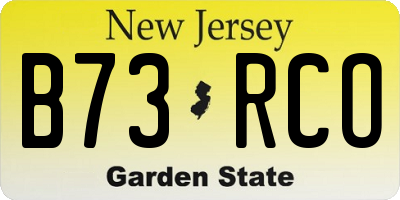 NJ license plate B73RCO