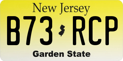 NJ license plate B73RCP