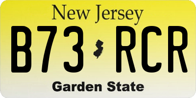 NJ license plate B73RCR