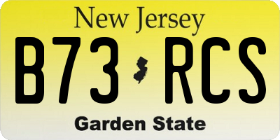 NJ license plate B73RCS