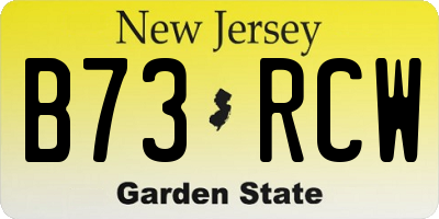 NJ license plate B73RCW