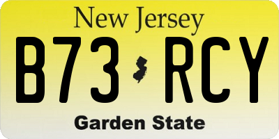 NJ license plate B73RCY