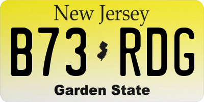 NJ license plate B73RDG