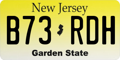 NJ license plate B73RDH