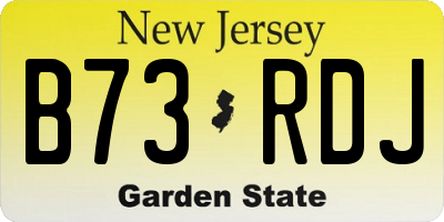 NJ license plate B73RDJ