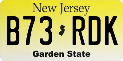NJ license plate B73RDK