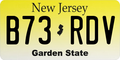 NJ license plate B73RDV