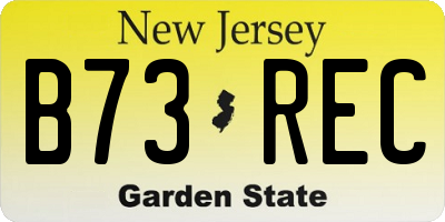 NJ license plate B73REC