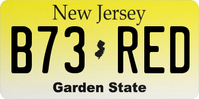 NJ license plate B73RED