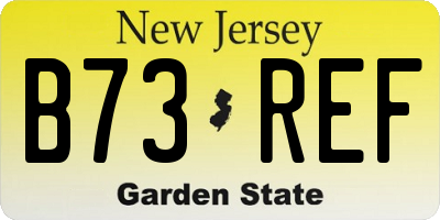 NJ license plate B73REF