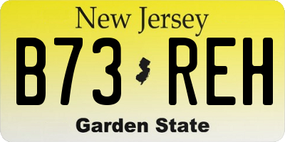 NJ license plate B73REH